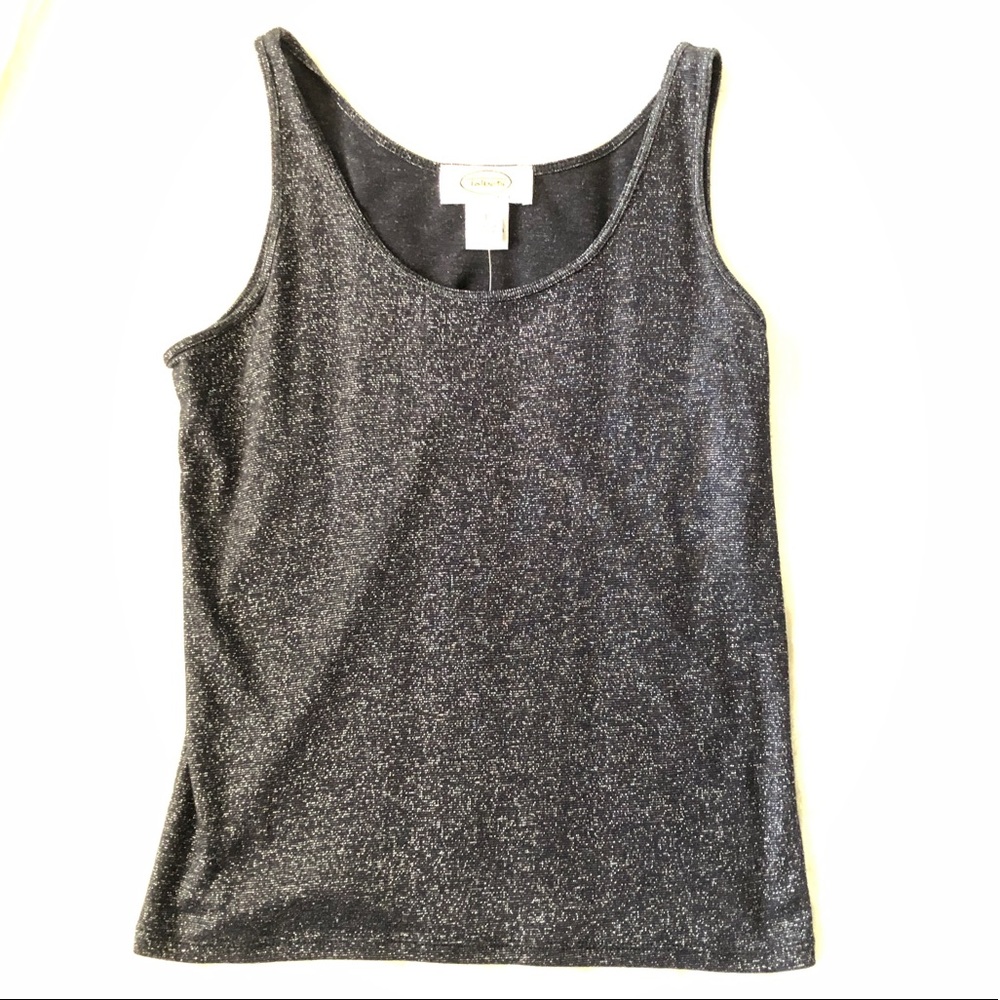 NWT Talbots Charcoal Metallic Tank, Sz Petite